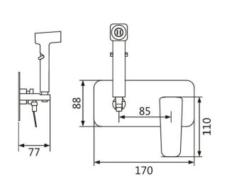 Гигиенический душ со смесителем Shevanik S9905 хром